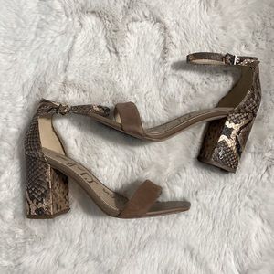 Sam Edelman nude/faux croc heels